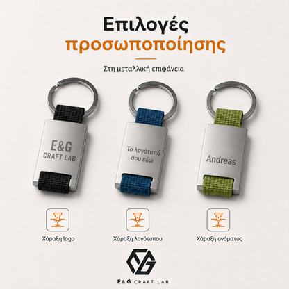 Μπρελόκ GRIPITCH από Μέταλλο & Ιμάντα με Χάραξη Logo