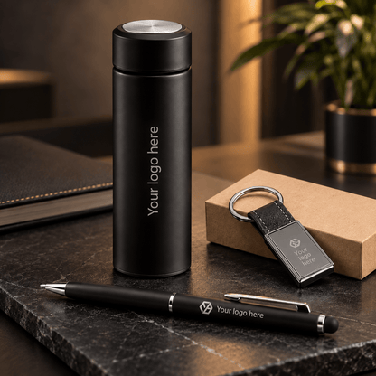 Εταιρικό Gift Set PREMIUM με Logo – Θερμός, Στυλό & Μπρελόκ - E&G