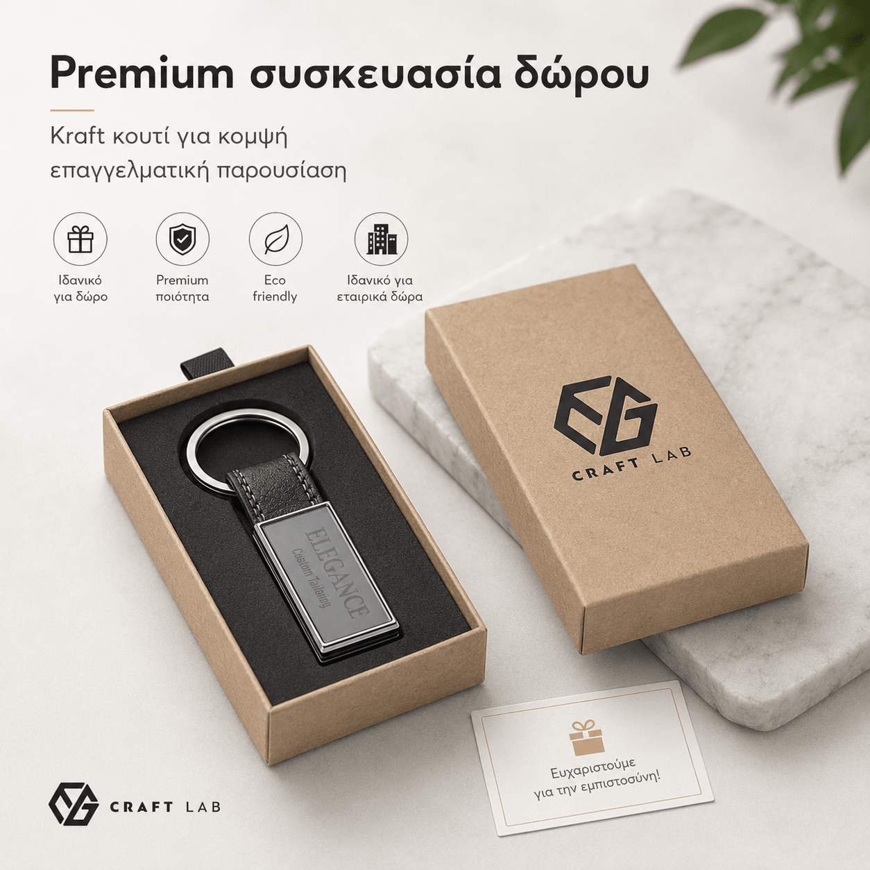 Μπρελόκ BALE από Μέταλλο & PU με Χάραξη Logo - E&G