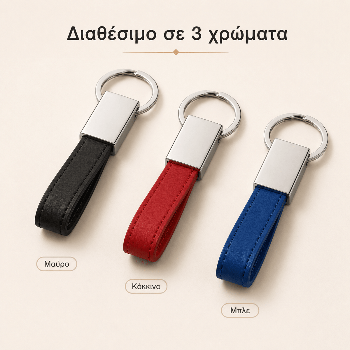 Μπρελόκ με Χάραξη Logo από Μέταλλο & PU – WATOH - E&G