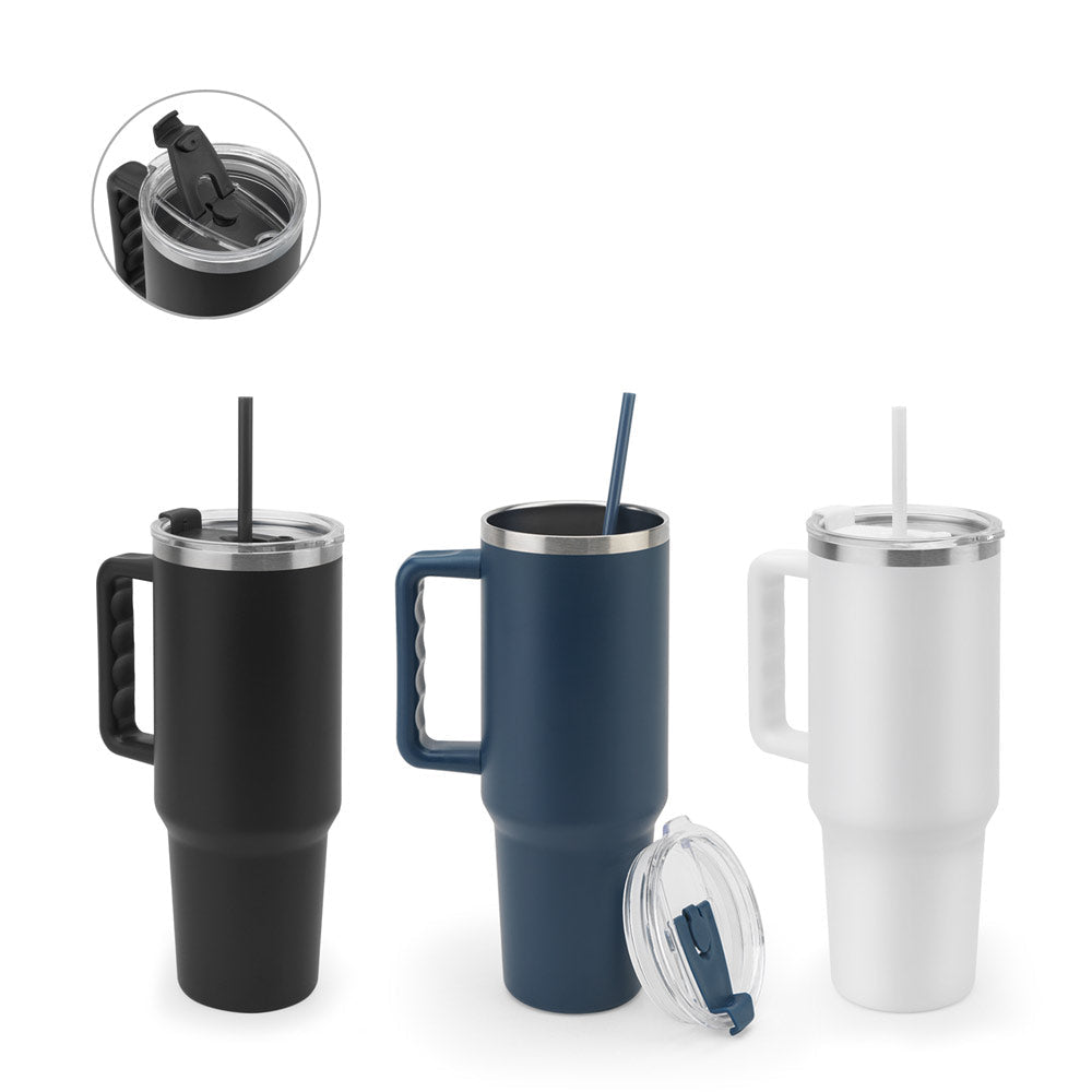 Προσωποποιημένο Ποτήρι Θερμός Travel Cup 1300ml με Χερούλι & Καλαμάκι - E&G