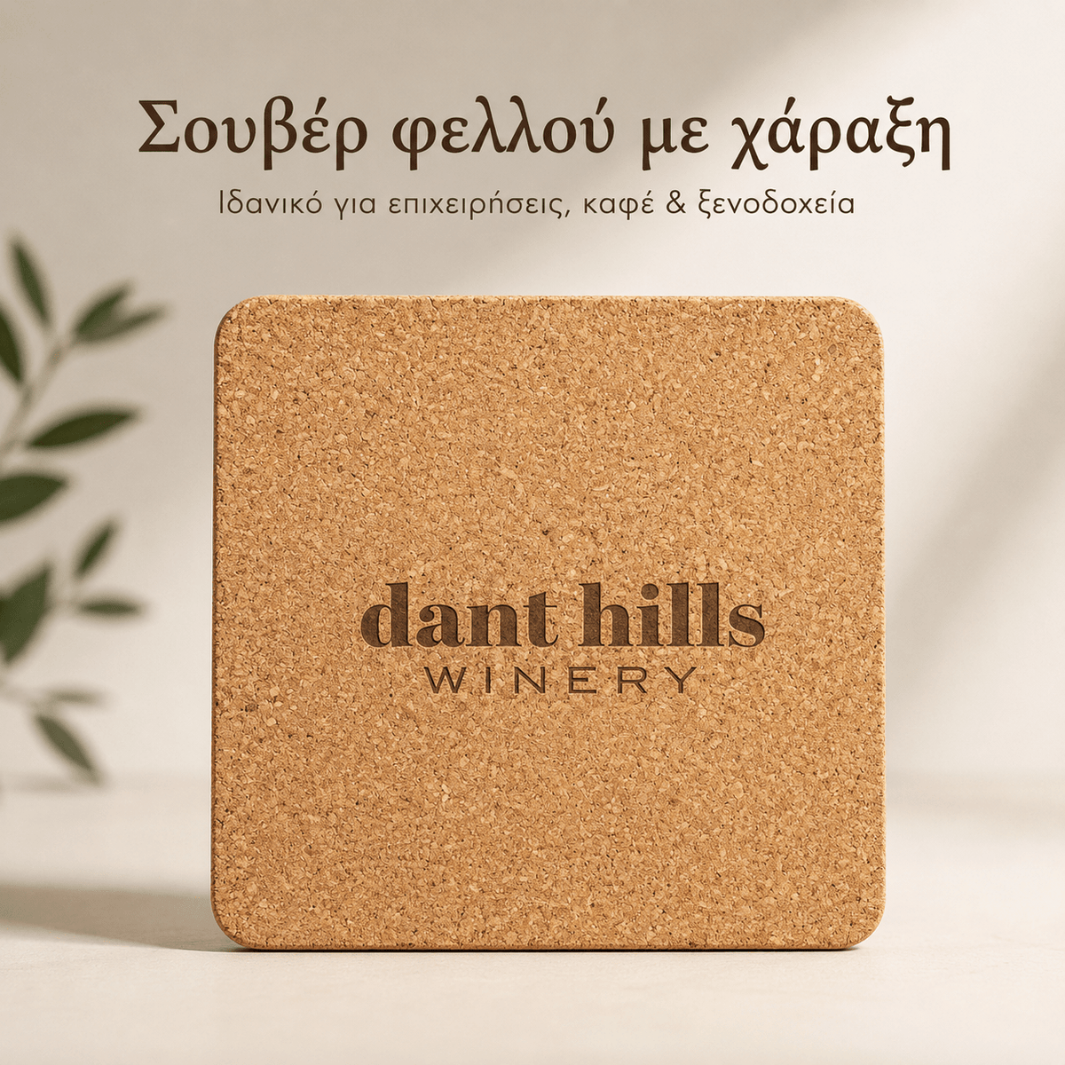 Σουβέρ Φελλού με Χάραξη Logo – GARCIA 10x10 cm - E&G