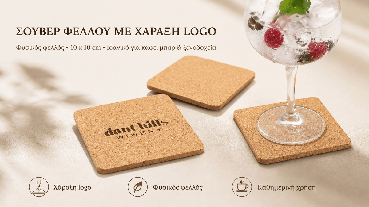 Σουβέρ Φελλού με Χάραξη Logo – GARCIA 10x10 cm - E&G