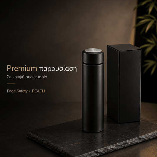 Θερμός με Χάραξη Logo 470ml από Ανοξείδωτο Ατσάλι – INGRAM - E&G